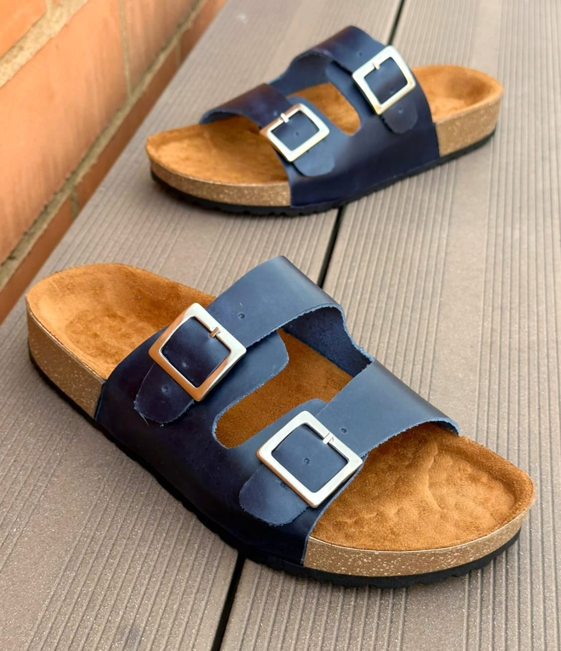 Sandalia Hombre Cuero Azul - 05_miel-beige