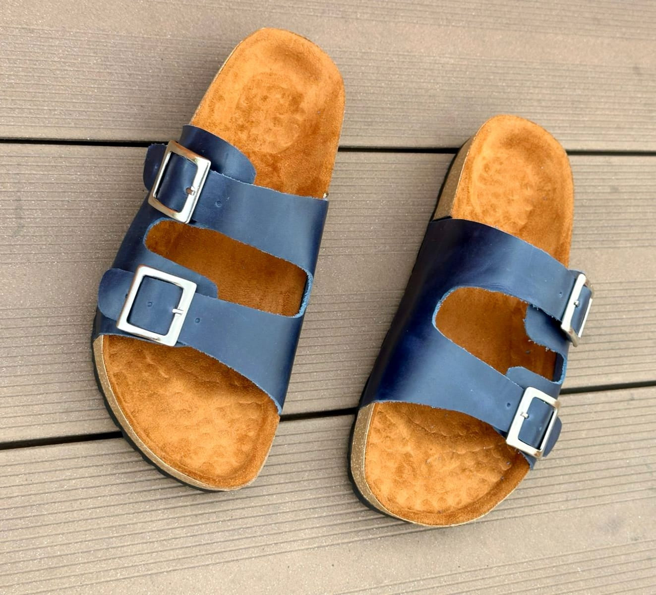 Sandalia Hombre Cuero Azul - 01_beige-miel