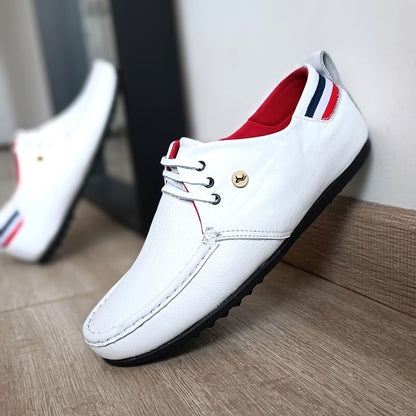 Zapato Casual Hombre Cuero 2111 Sport Francia - 01_blanco