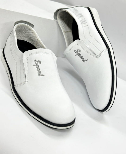 Zapato Casual Hombre Sport Cuero Cuero - 01_blanco