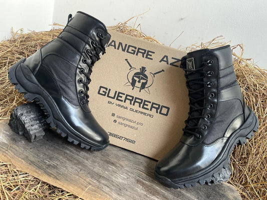 Bota Tacticas 100% Cuero Guerrero Sahara Black Brill - 01_negro