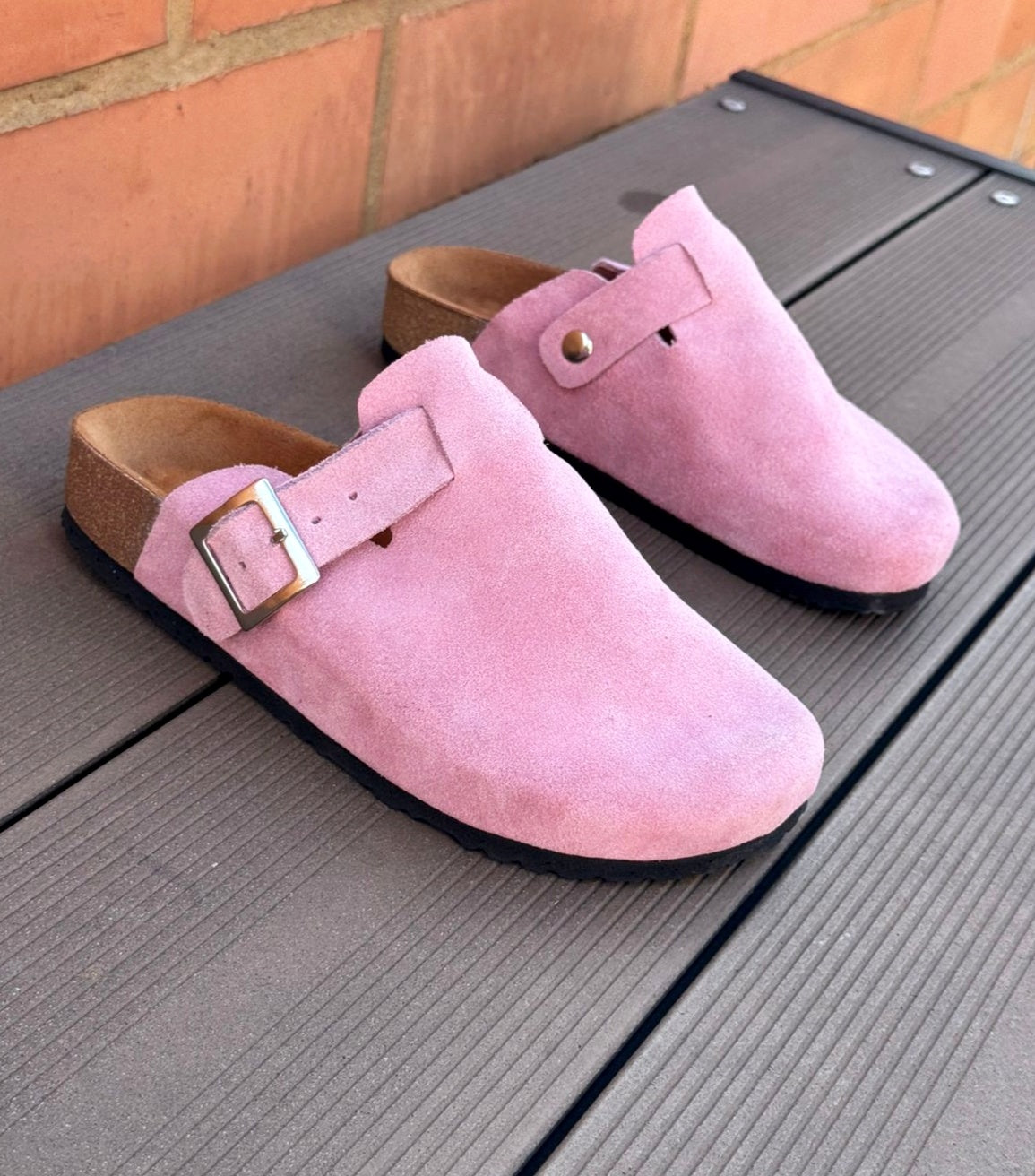 Sueco Dama Suecos Cuero - 01_rosado