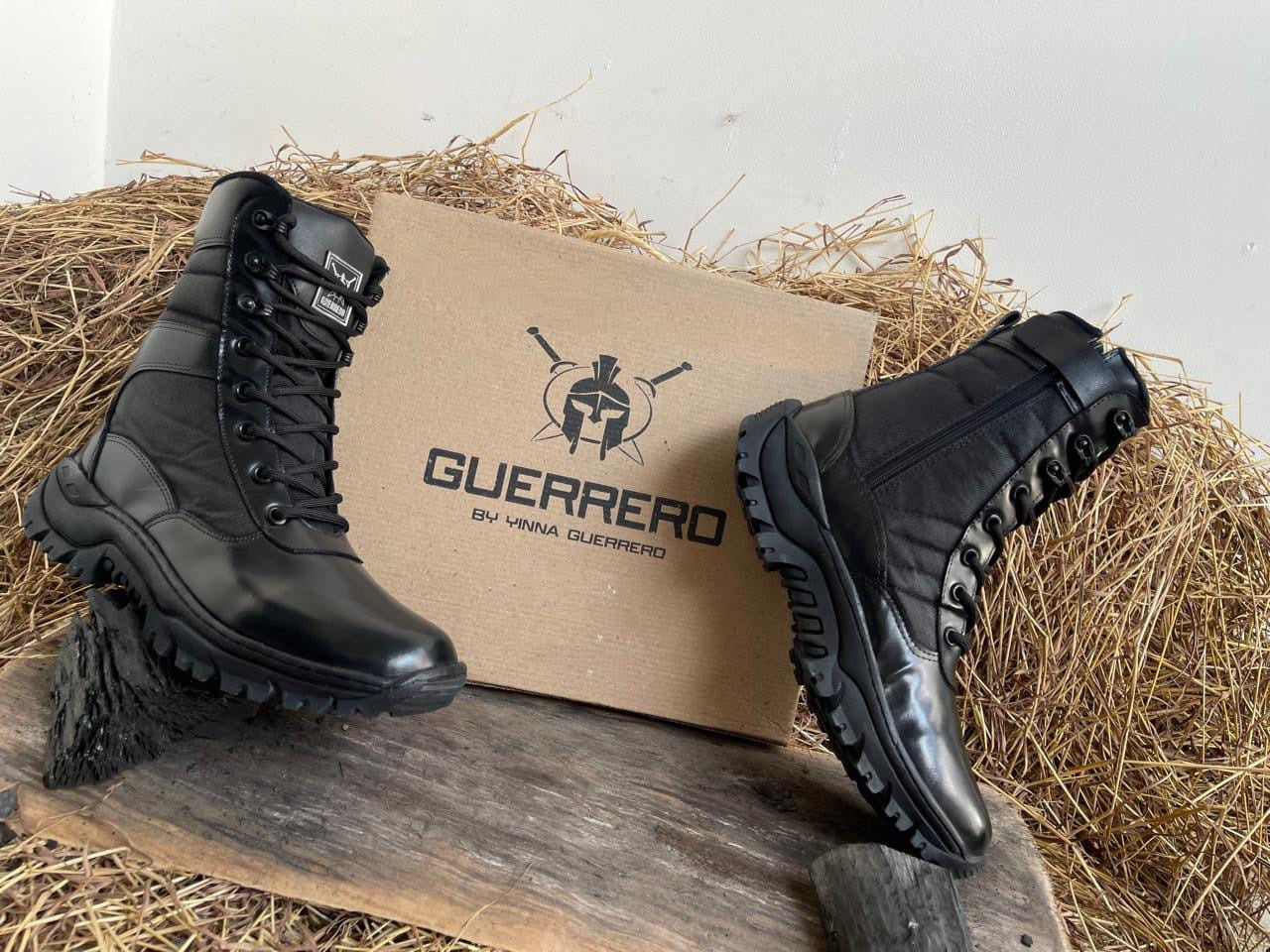 Bota Tacticas 100% Cuero Guerrero Sahara Black Brill - 02_negro-2