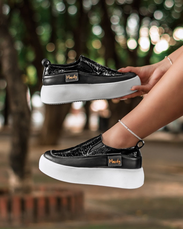 Tenis Plataforma Dama Bolichero 005 Suela Alta - 04_negro-cafe