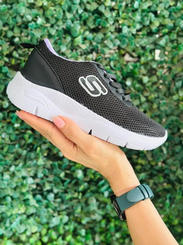 Tenis Dama S009 Clasico 2 Ultra Suaves - 04_negro-verde-2