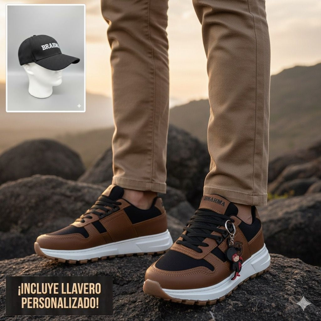 Combo Calzado Brahma 3 0 + Gorra Bordada + Llavero - 05_negro-cafe-5