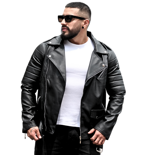 Chamarra Clásica Biker en Cuerotex Premium